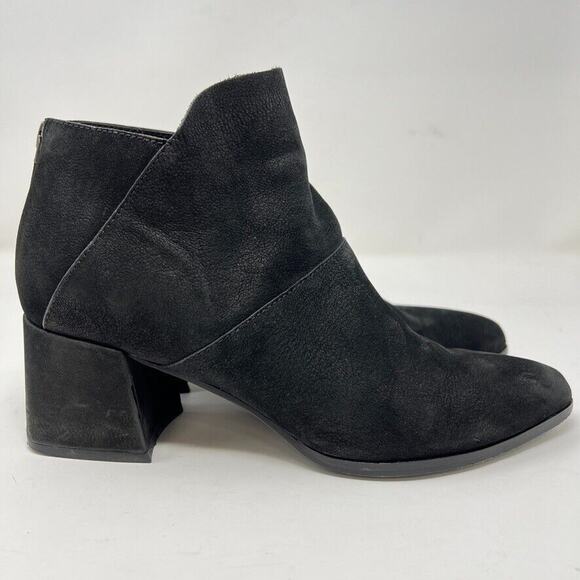 Eileen Fisher Bento Suede Ankle Block Heel Boots Booties Women’s Size 7 Black - Picture 6 of 12